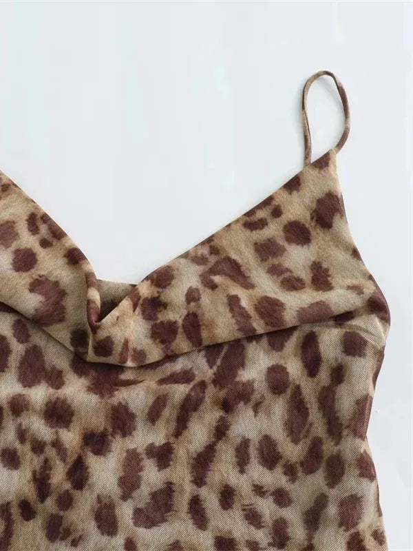 Vestido Longo de Tule Estampa Leopard